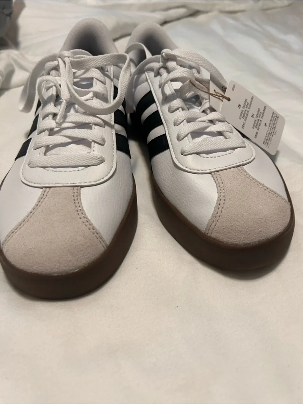 adidas White and Black VL Court 3.0 Low-Top Sneakers